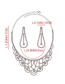 Fashion White K Alloy Diamond Cutout Necklace Stud Earring Set