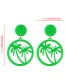 Fashion Fluorescent Green Resin Hollow Coconut Ear Studs