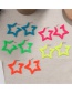 Fashion Fluorescent Yellow Resin Notched Pentagonal Ear Stud