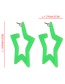 Fashion Fluorescent Green Resin Notched Pentagonal Ear Stud