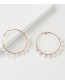 Fashion Gold String Pearl Winding Ring Earrings