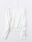 Fashion White Square Collar Single-breasted Sweater Top