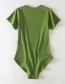 Fashion Green Short-sleeved T-shirt Jumpsuit