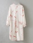 Fashion White Flower Print V-neck Lace Dress