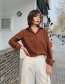 Fashion Brown Linseed Lapels Shirt