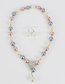 Fashion Color Mixing Irregular Quadrilateral Diamond-studded Glass Pearl Necklace
