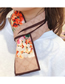 Fashion Khaki Floral Narrow Strip Double-sided Small Scarf
