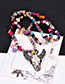 Fashion Black Diamond Colored Turquoise Shell Cow Head Necklace
