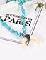 Fashion Color Diamond Colored Turquoise Resin Crescent Necklace