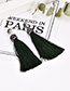 Fashion Dark Green Alloy Studded Tassel Earrings