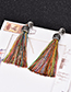Fashion Color Alloy Studded Tassel Earrings