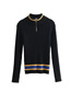 Fashion Black Small High Collar Bottoming Sweater