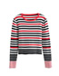 Fashion Black + Red + White Striped Knit Top