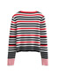 Fashion Black + Red + White Striped Knit Top