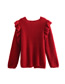 Fashion Red Laminated Knit Cardigan