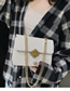 Fashion White Lingge Embroidery Line Shoulder Messenger Bag