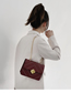 Fashion Red Lingge Embroidery Line Shoulder Messenger Bag