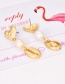 Fashion Gold Alloy Pearl Shell Love Earrings