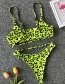 Fashion Bright Yellow Solid Color Split Swimsuit