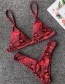 Fashion Red Snakeskin Split Swimsuit Printed Bikini