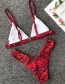 Fashion Red Snakeskin Split Swimsuit Printed Bikini