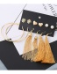 Fashion Gold Chain Tassel Love Pearl Flower Earrings Set