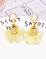 Fashion Yellow Alloy Resin Pearl Flower Earrings