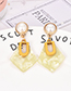 Fashion Yellow Alloy Resin Pearl Diamond Earrings