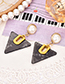 Fashion Black Alloy Resin Pearl Triangle Earrings