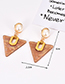Fashion Brown Alloy Resin Pearl Triangle Earrings