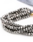 Fashion Gun Black + White Set Bracelet Beige Beads Woven Lips