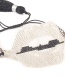 Fashion White Set Bracelet Beige Beads Woven Lips