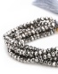 Fashion Silver Suit Woven Bracelet Rice Beads Eyes