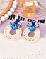 Fashion Color Alloy Diamond Wax Rope Round Drop Earrings