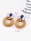 Fashion Color Alloy Diamond Wax Rope Round Drop Earrings