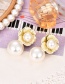 Fashion White Alloy Pearl Flower Earrings