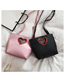 Fashion Black Peach Heart Billiard Shoulder Slung Bucket Bag