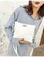Fashion White Buckle Decorated Pure Color Shoulder Bag