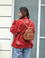 Fashion Red Soft Leather Backpack