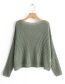 Fashion Green Openwork Sweater