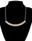 Fashion White K U-shaped Alloy Diamond Necklace