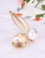 Fashion Gold Alloy Pearl Conch Hairpin