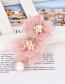 Fashion Pink Alloy Pearl Lace Flower Hair Clip