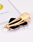 Fashion Gold Alloy Pearl Hairpin
