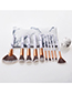 Fashion Marble 10 Pieces Sector Shape Decorated Makeup Brush