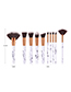 Fashion Marble 10 Pieces Sector Shape Decorated Makeup Brush