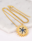 Fashion Gold Copper Inlaid Zirconium Sun Necklace