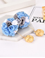 Fashion Blue Alloy Head Flower Earrings