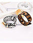 Fashion Leopard Brown Alloy Pu Animal Print Bracelet
