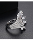 Fashion Platinum Dendritic Copper Inlaid Zirconium Opening Ring